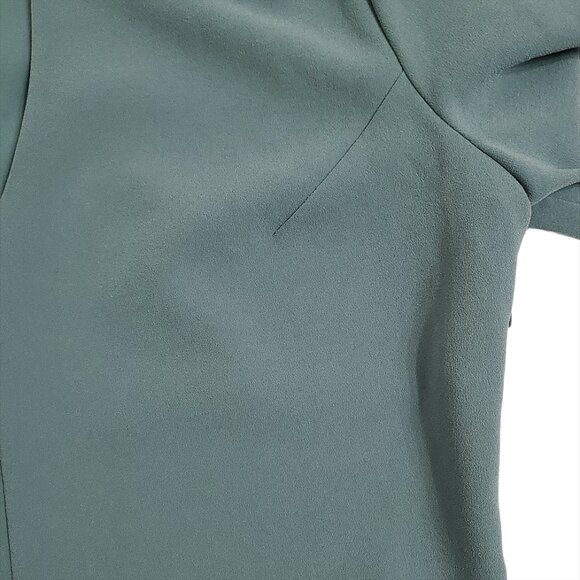 DIANE VON FURSTENBERG Womens Aurora Mini Dress 10 Moss Green 3/4 Sleeve - Picture 7 of 11